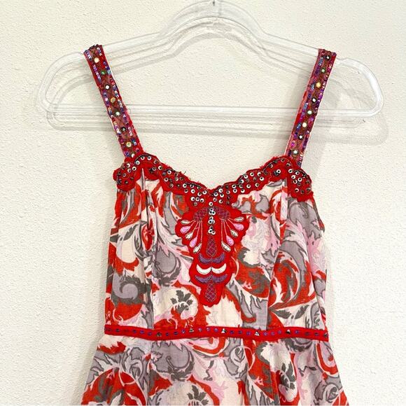 Chaudry KC Mini Sundress Embroidered Sequined Fully Lined Tiered Skirt - Small - Picture 3 of 16